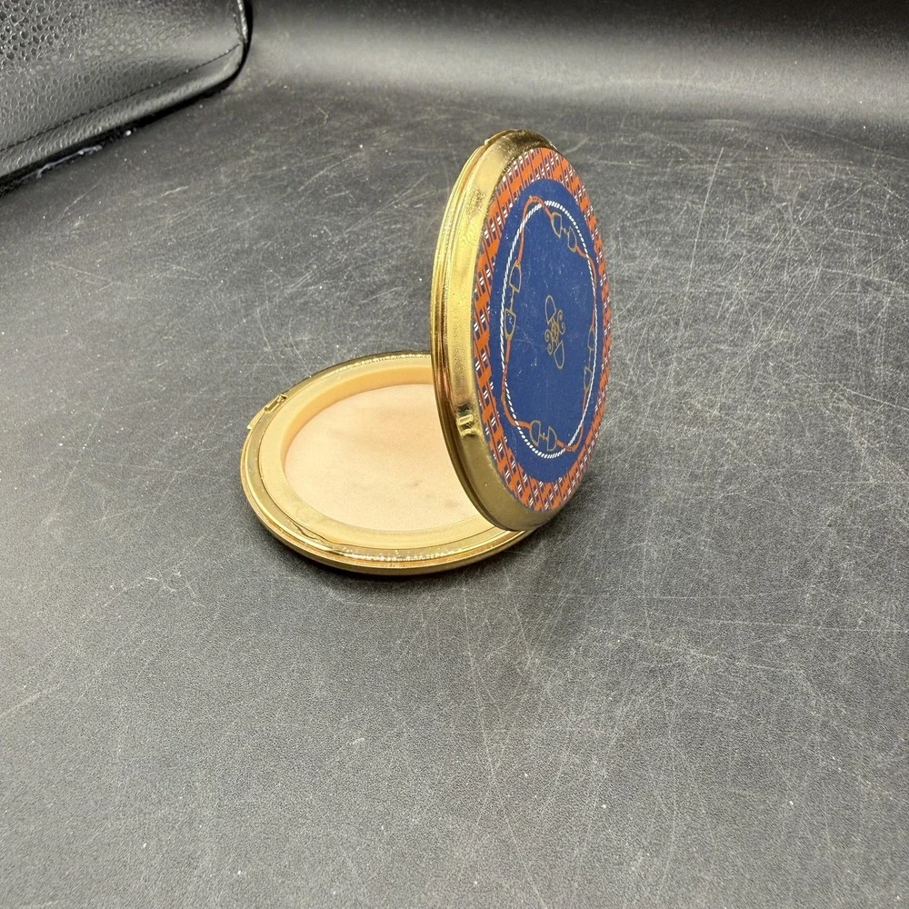 Vintage Stratton England Equestrian Horse Bit Powder Compact Mirror‎ Round 3 In